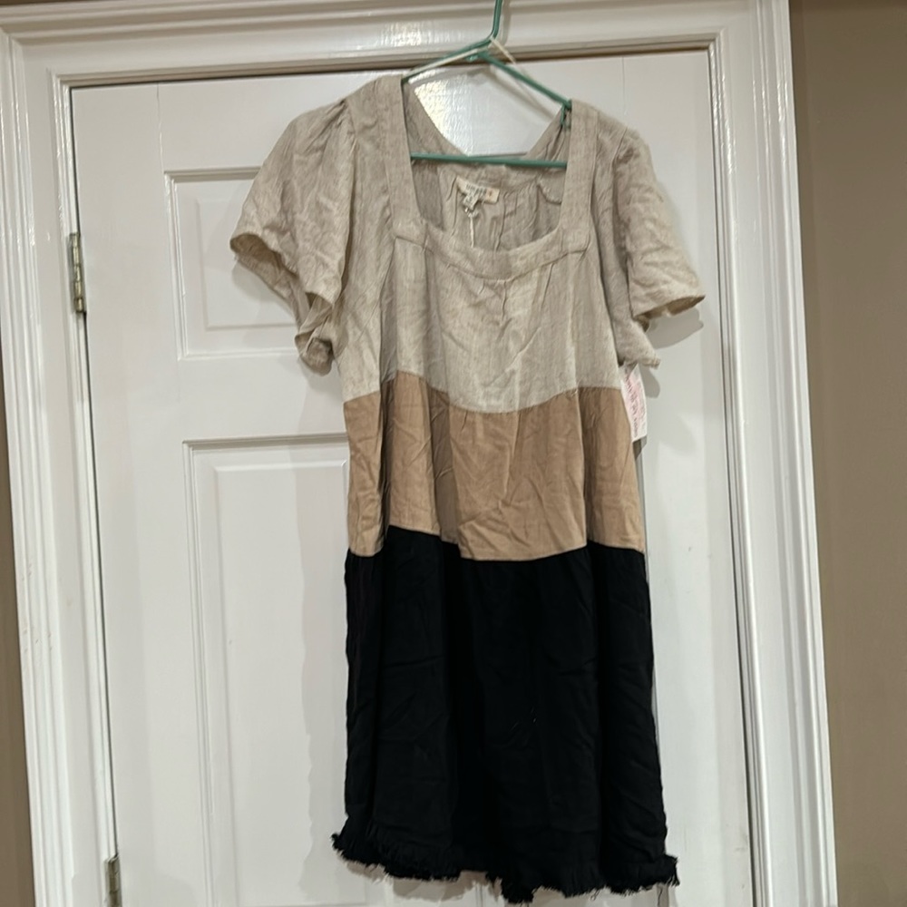 Umgee tiered freyed bottom dress. NWT